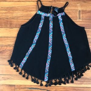 Aztec fringe top